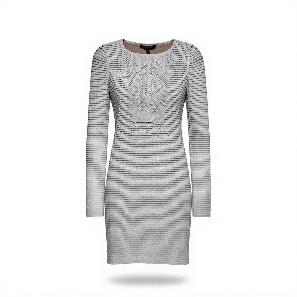 BCBGMAXAZRIA Quiet Luxury Bodycon‎ Dress Womens Size XXS Winter White Stretch